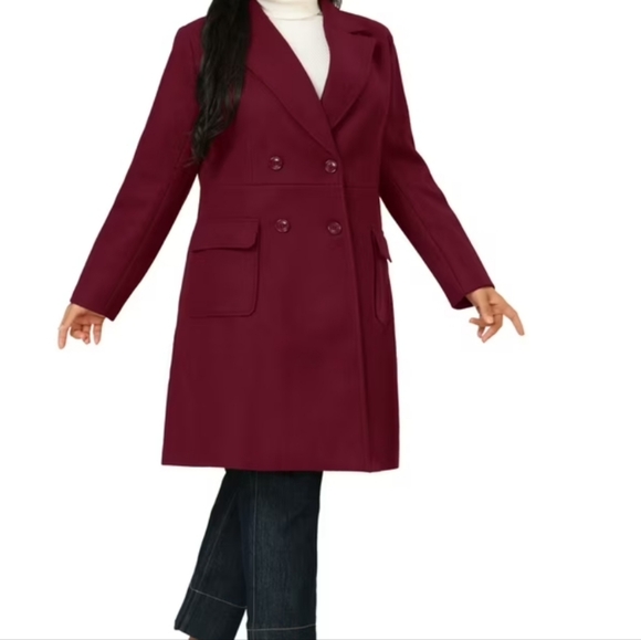 Vintage Wool & Cashmere  Blend Double  Breasted Pea Coat Size UK14 (L) - Picture 7 of 7